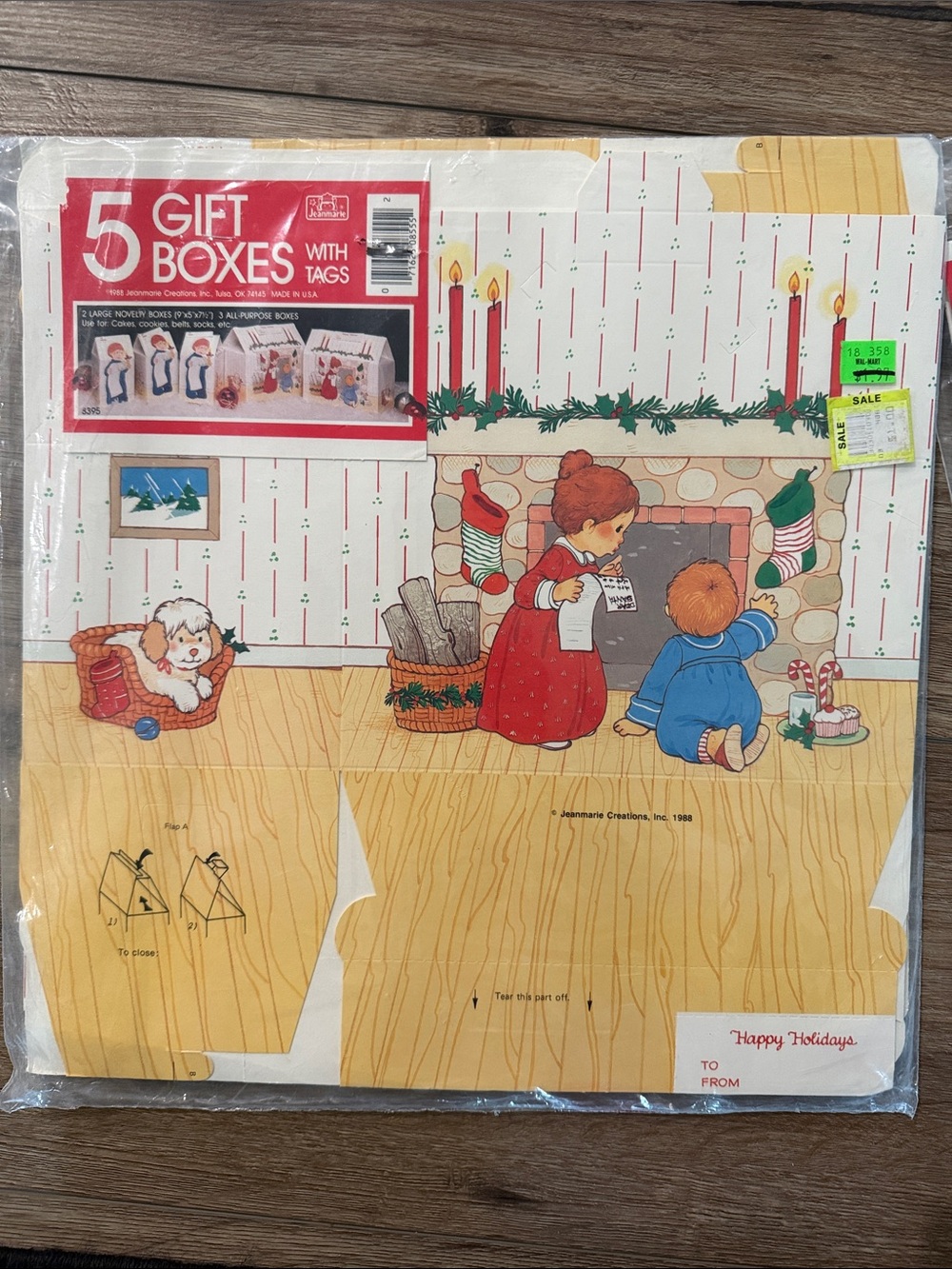 Vintage Jeanmarie 5 Holiday Gift Boxes - Red and White (2) 1988